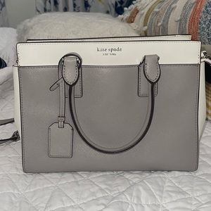 kate spade new york Cameron Medium satchel grey and white (used)